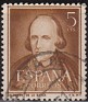 Spain 1951 Literati 5 CTS Light Brown Edifil 1071. Spain 1950 1071 Calderon de la Barca. Uploaded by susofe